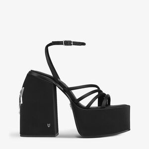 Naked Wolfe Jenny Black Satin Heel